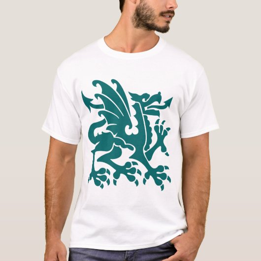 T-shirt Dragon héraldique 01 - Moss Green (Devant)