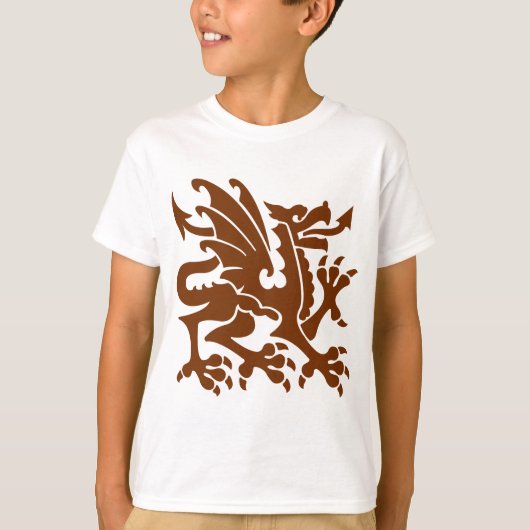 T-shirt Dragon héraldique 01 - Noyer (Devant)