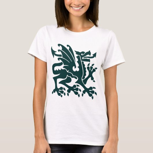 T-shirt Dragon héraldique 01 - Vert foncé (Devant)