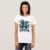 T-shirt Dragon héraldique 01 - Vert foncé (Devant entier)