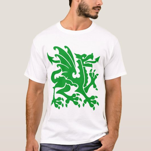 T-shirt Dragon héraldique 01 - Vert herbe (Devant)