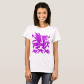 T-shirt Dragon héraldique 01 - Violet (Devant entier)