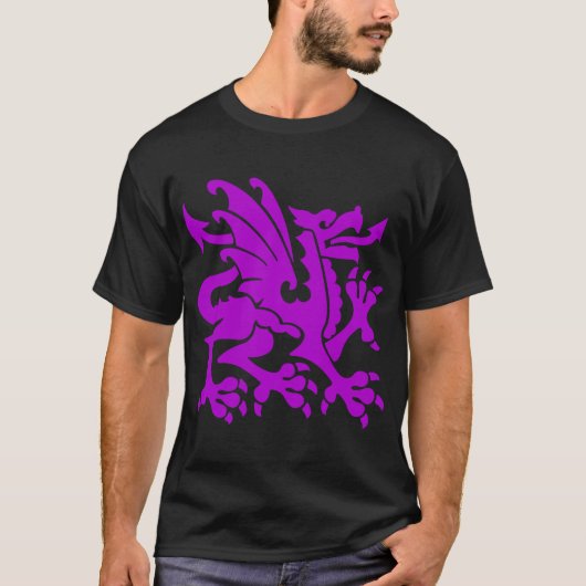 T-shirt Dragon héraldique 01 - Violet (Devant)