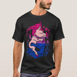 T-shirt Dragon Hugs Unicorn Cute LGBTQ Biseul Drapeau Gay