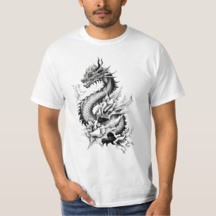 T-shirt Dragon Imaginaire animal sauvage illustration Art 