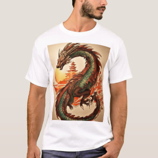 T-shirt Dragon Imaginaire - Aquarelle unique Tee A