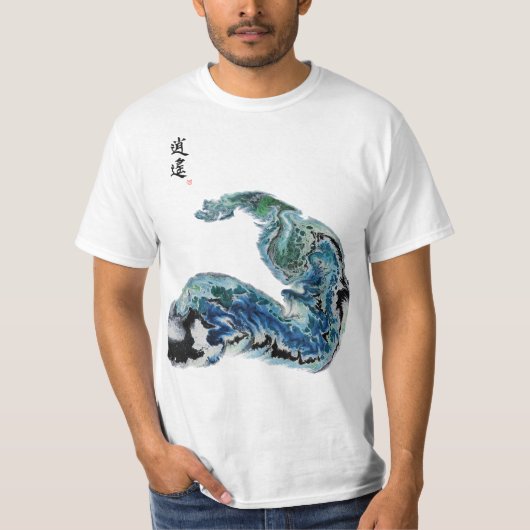 T-shirt Dragon in the Waves – Abstract Ocean Energy T-Shir (Devant)