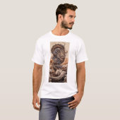 T-shirt Dragon japonais en forme de serpent avec kanagaw (Devant entier)