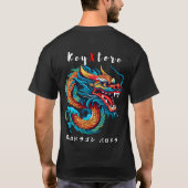 T-shirt Dragon japonais imprimé (Dos)