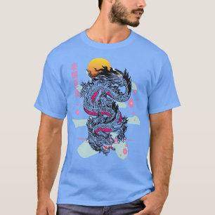 T-shirt Dragon japonais Kanji Démon asiatique Otaku Sakura