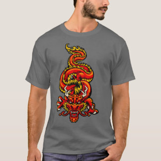 T-shirt Dragon japonais rétro