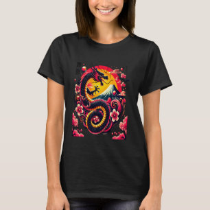 T-shirt Dragon Japonais Tokyo Asiatique style rétro 80s