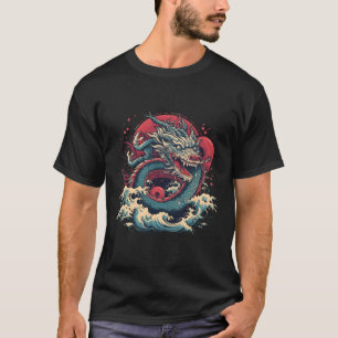 T-shirt Dragon Kanagawa traditionnel chinois japonais Le G