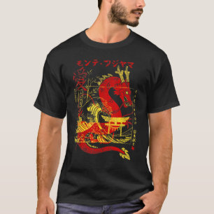 T-shirt Dragon Kanji Dragon Avec Torii Japonais