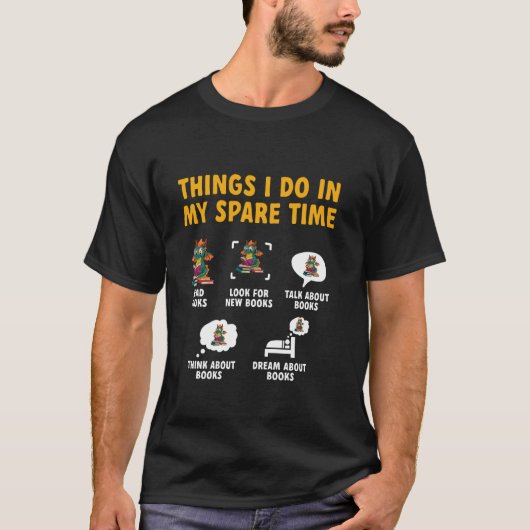 T-shirt Dragon Lecture Choses que je fais dans mes temps l (Devant)