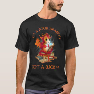 T-shirt Dragon Lecture Livres Bibliothèque Livres Bookworm