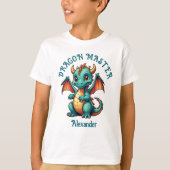 T-shirt Dragon Master Cute Green Dragon Personnaliser (Devant)