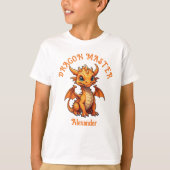 T-shirt Dragon Master Cute Orange Dragon Personnaliser (Devant)