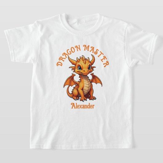 T-shirt Dragon Master Cute Orange Dragon Personnaliser (Poser)