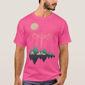 T-shirt Dragon Mystique - Dragon Géométrique Montagne Abst