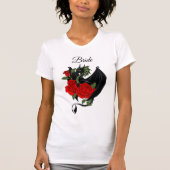 T-shirt Dragon noir Roses rouges Imaginaire (Devant)