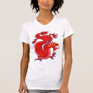 T-shirt Dragon Oriental Rouge