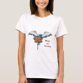T-shirt Dragon Peeks Autour De Fleur (Devant)