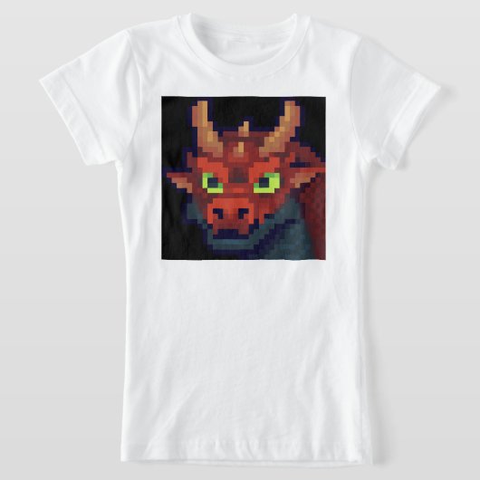 T-Shirt Dragon pixel art chemise. (Poser)