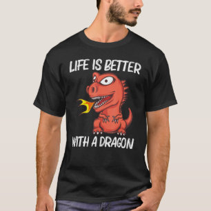 T-shirt Dragon Pour Hommes Femmes Incendie Respiration Cré