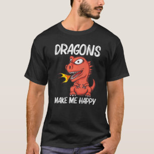 T-shirt Dragon Pour Hommes Femmes Incendie Respiration Cré