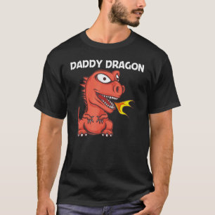 T-shirt Dragon Pour Hommes Papa Fire Respiration Créature