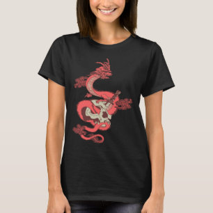 T-shirt dragon puissant vêtement esthétique lézard chinois