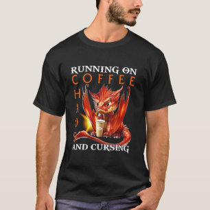 T-shirt Dragon qui court sur le chaos du café et les juron