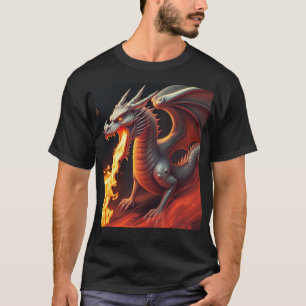 T-shirt DRAGON relâchant le feu de sa bouche