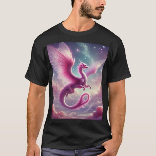 T-shirt Dragon rose (Devant)