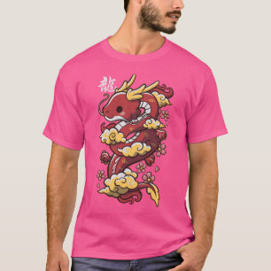 T-shirt Dragon rouge chinois de Kawaii