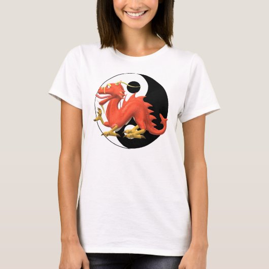 T-shirt Dragon rouge de Yin-yang (Devant)