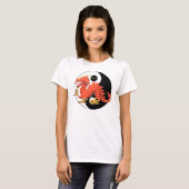 T-shirt Dragon rouge de Yin-yang (Devant entier)