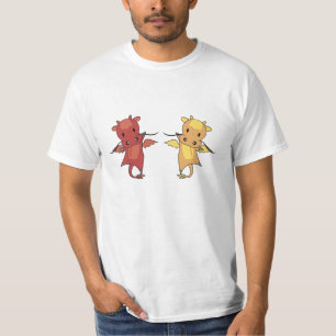 T-shirt Dragon Rouge Et Jaune Dragon Fairy Tale Imaginaire