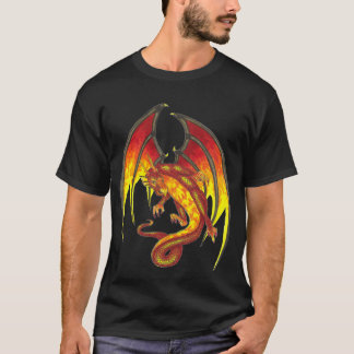 T-shirt Dragon rouge Larry Flame en chemise de vol