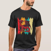 T-shirt Dragon Rouge Mythologie Rétro Chevaliers du Moyen (Devant)