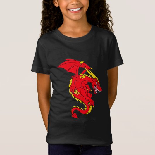 T-Shirt Dragon rouge taille enfant (Devant)