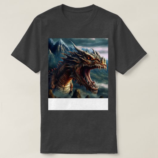 T-shirt Dragon Rouge Yeux nets dents (Design devant)