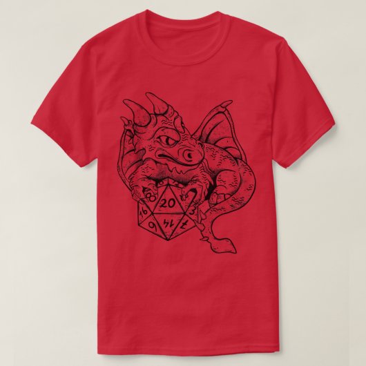 T-shirt Dragon RPG Dice Tablett Jeu (Design devant)