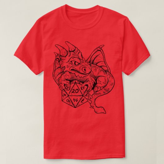 T-shirt Dragon RPG Dice Tablett Jeu (Design devant)