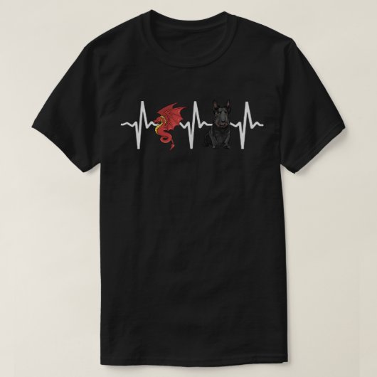 T-shirt Dragon Scottish Terrier Heartbeat Dog Lover  (Design devant)