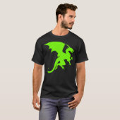 T-shirt Dragon Silhouette Neon Green Shirt (Devant entier)
