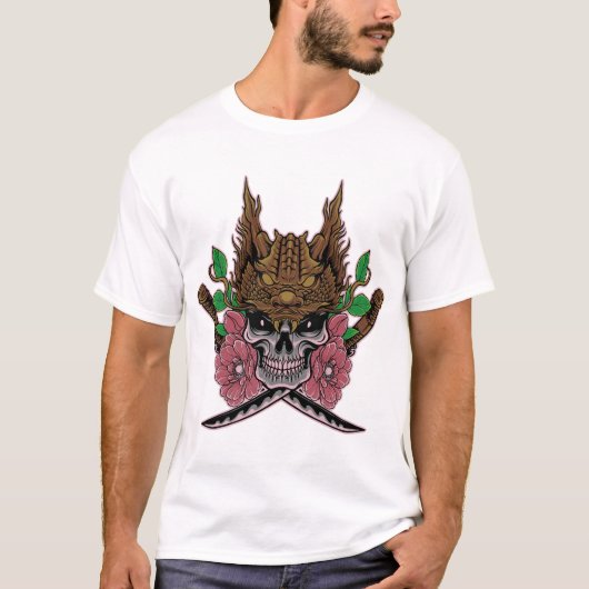 T-shirt Dragon Skull Samurai (Devant)