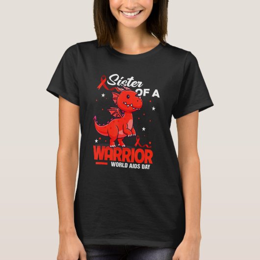 T-shirt Dragon Soeur D'Un Guerrier Supporter World AIDS Da (Devant)