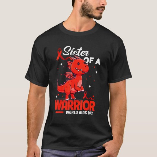 T-shirt Dragon Soeur D'Un Guerrier Supporter World AIDS Da (Devant)